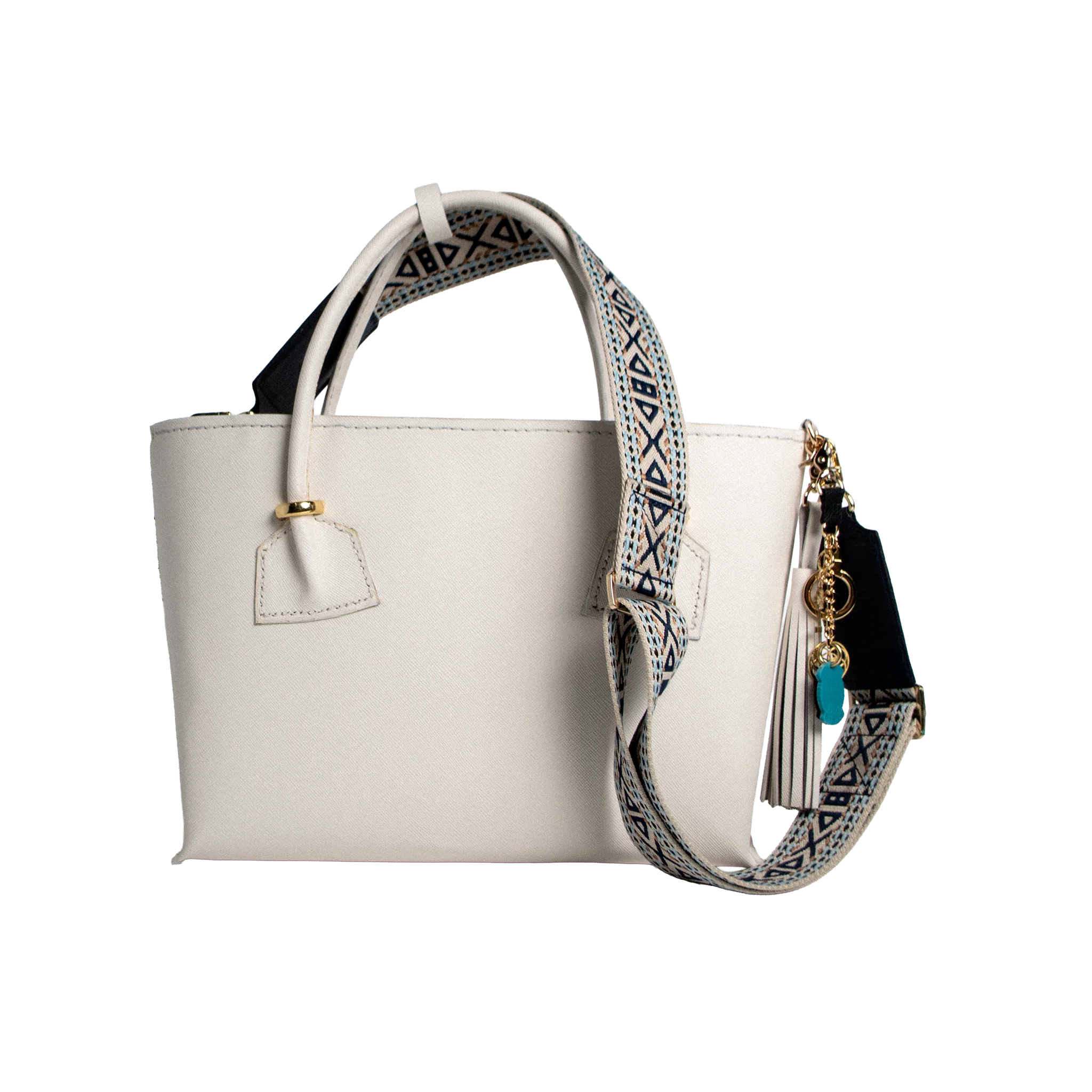 Solstice Heritage Strap - Azure Mosaic Designer Strap | Luxury Interchangeable Bag Strap - Image 4