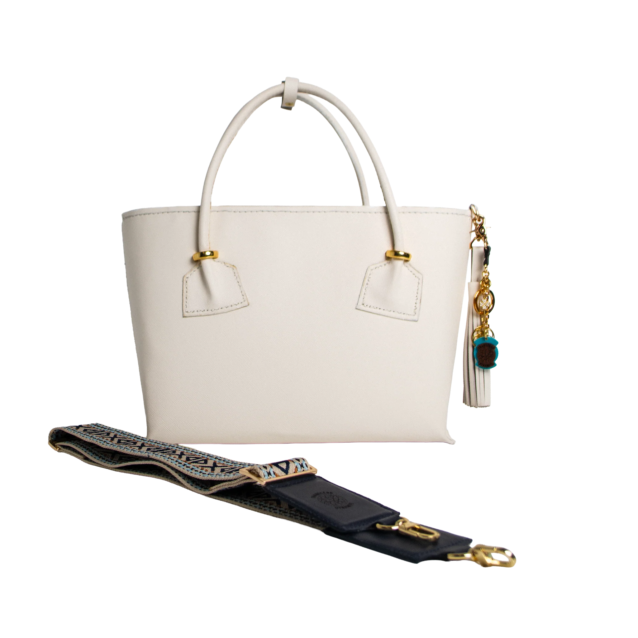 Solstice Heritage Strap - Azure Mosaic Designer Strap | Luxury Interchangeable Bag Strap - Image 6