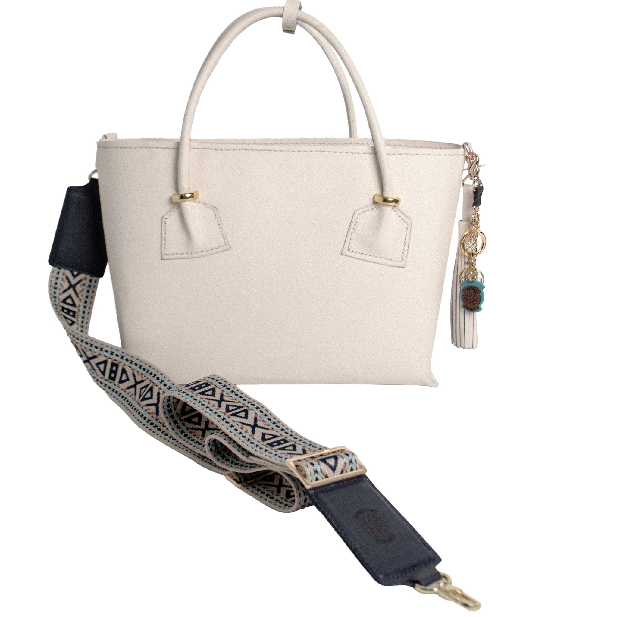 Solstice Heritage Strap - Azure Mosaic Designer Strap | Luxury Interchangeable Bag Strap - Image 7