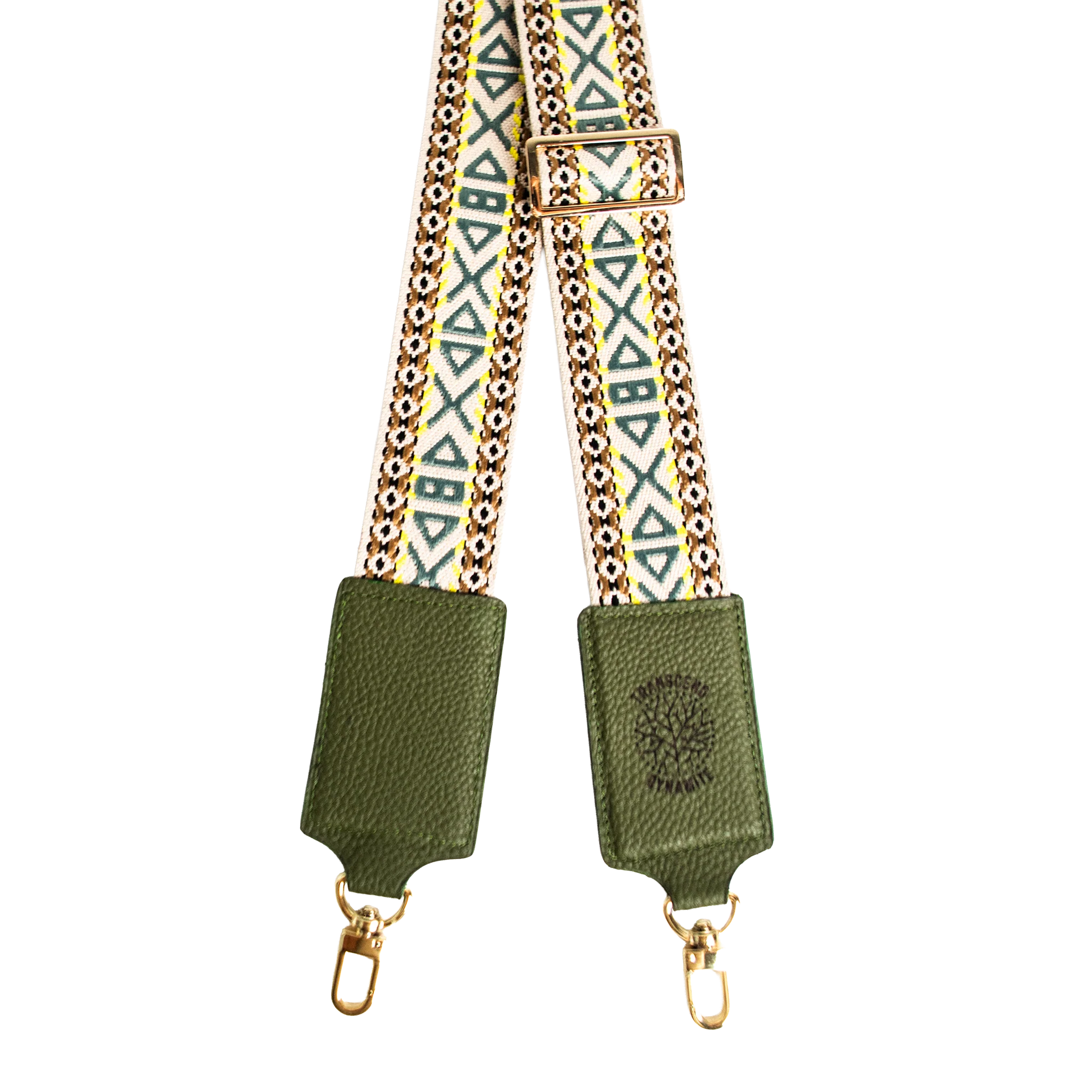 Solstice Heritage Strap - Emerald Geometric Designer Strap | Luxury Interchangeable Bag Strap