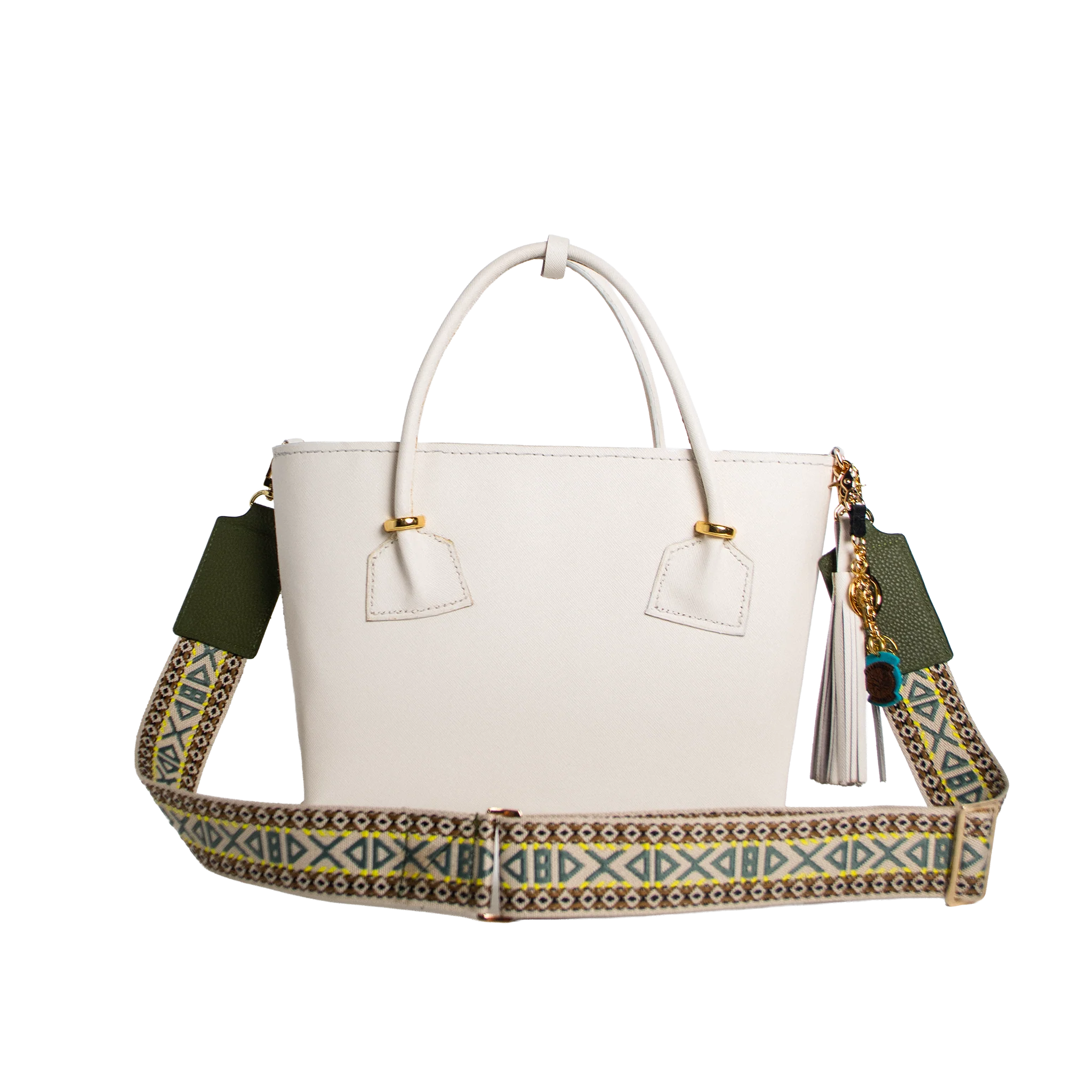Solstice Heritage Strap - Emerald Geometric Designer Strap | Luxury Interchangeable Bag Strap - Image 5