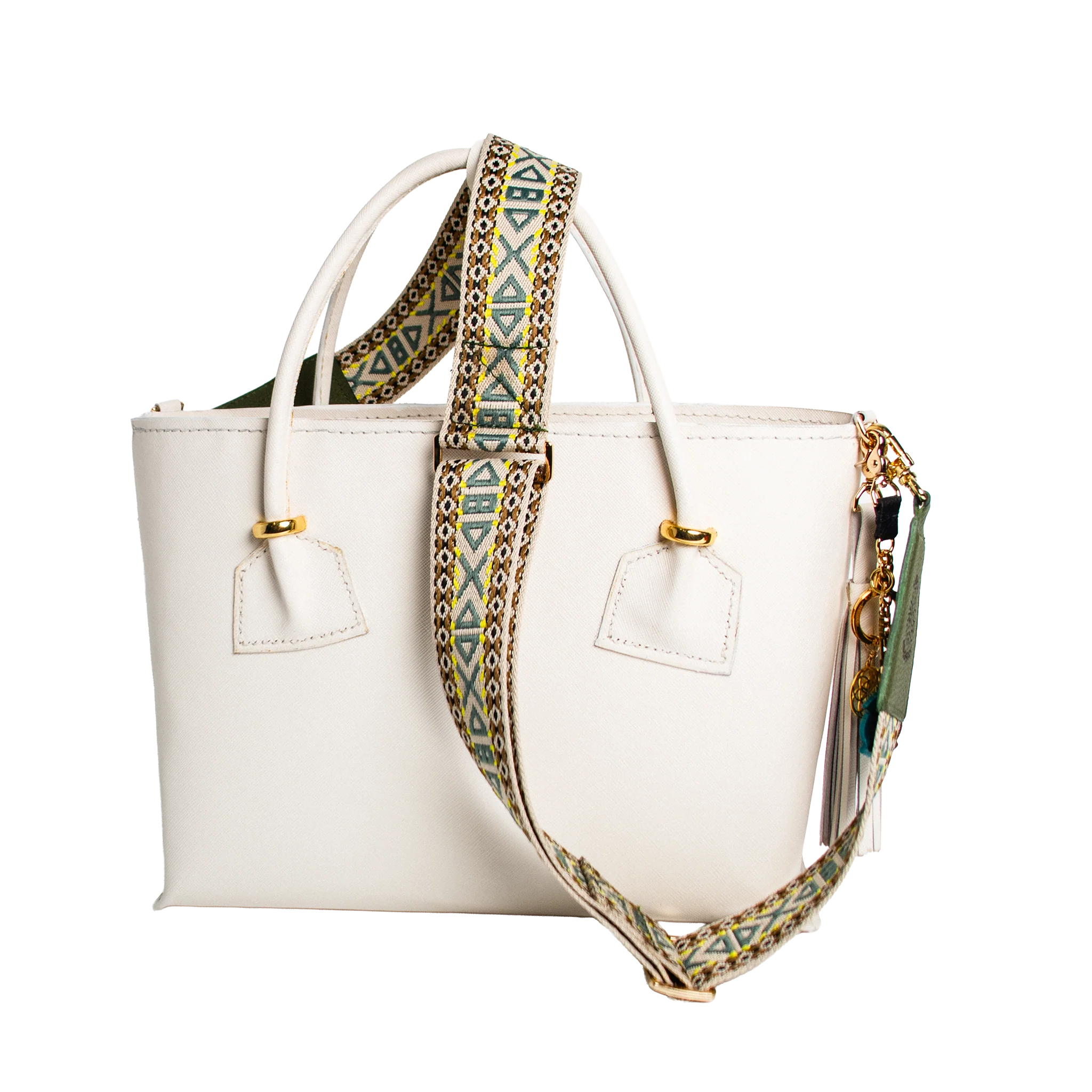 Solstice Heritage Strap - Emerald Geometric Designer Strap | Luxury Interchangeable Bag Strap - Image 7