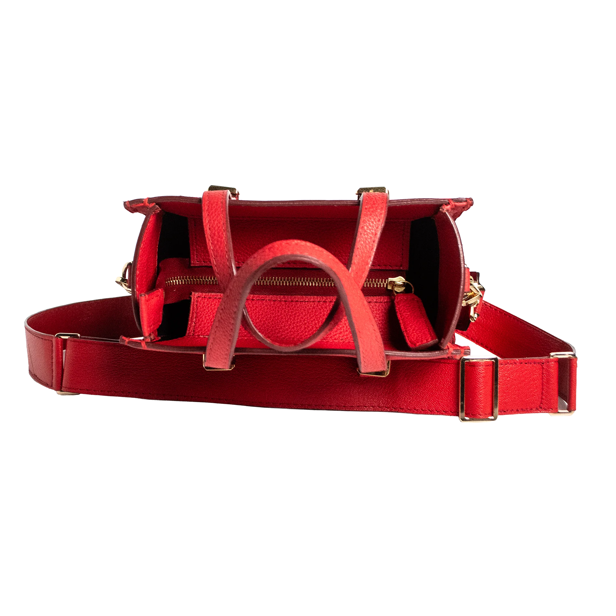 Zenite Ruby Contemporary Luxury Handbag - Red Togo Leather | Handcrafted USA - Image 4